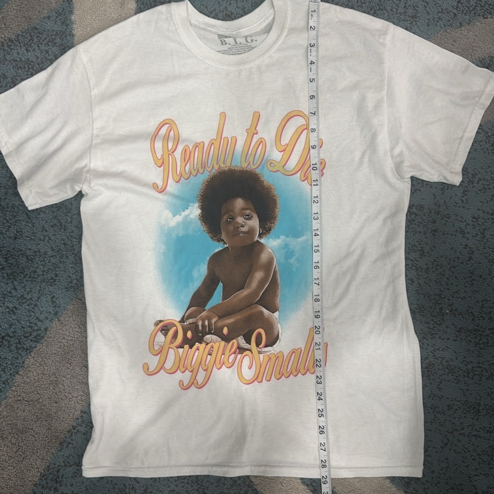 Biggie Smalls Notorious BIG White Graphic Ready to Die Tee Shirt.  Sz M - Picture 5 of 6